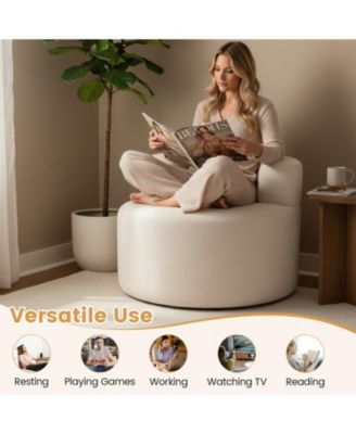 Moon-Shaped Floor Sofa Chair with Soft Teddy Fleece