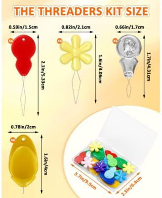 Threaders Kit 24 Needle Threader Hand Sewing Machine Embroidery Floss Storage Box