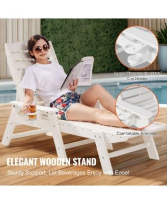 Adjustable HDPE Patio Chaise Lounge Chair with 400 lbs Capacity