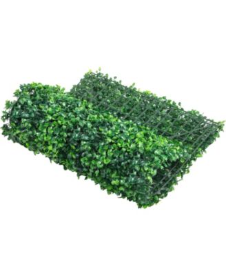 Boxwood Hedge Wall Panels Set of 12, 24" x 16", UV Protected for Garden