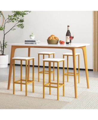 Counter Height Bar Stools Set of 4 with Wood Frame