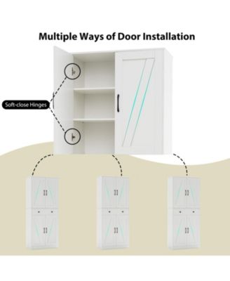 Tall Farmhouse Storage Cabinet with Sliding Barn Doors