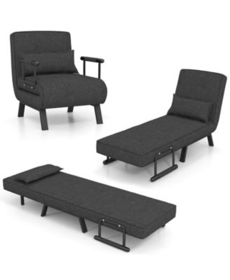 6-Position Convertible Sleeper Armchair Lounge Couch with Pillow