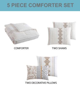 Andrew Jacquard 5-Pc. Comforter Set, King
