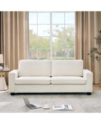83 Inch Comfy Corduroy Couch Modern Upholstered Sofa Wide Armrests Cloud Couch Deep Seat Sturdy Living Room