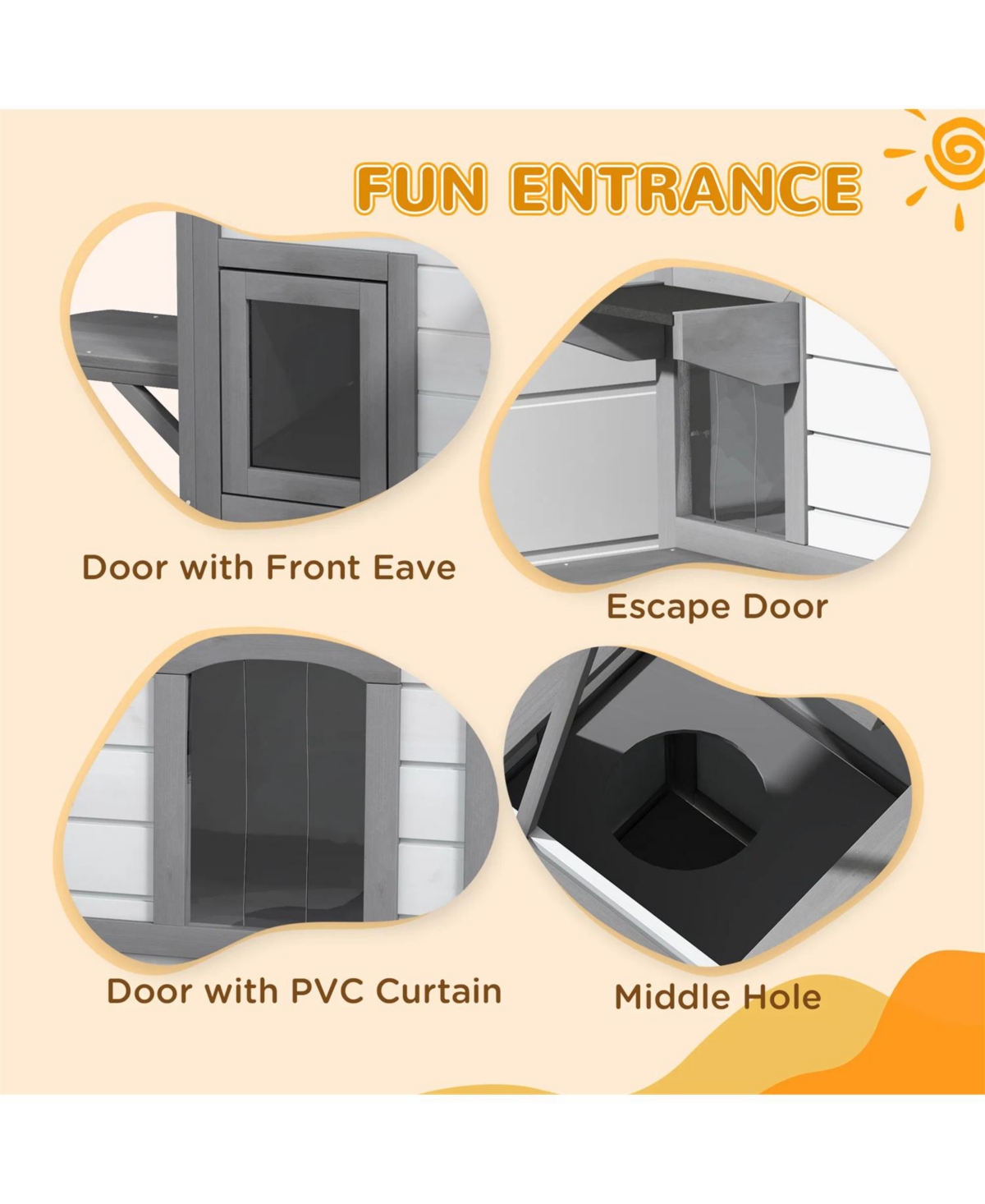 Zeus & Ruta Outdoor 2-Level Cat Shelter with Escape Hatch, Durable Roof and 4 Platforms