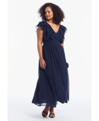 Women's June and Vie Ruffled Chiffon Maxi Dress