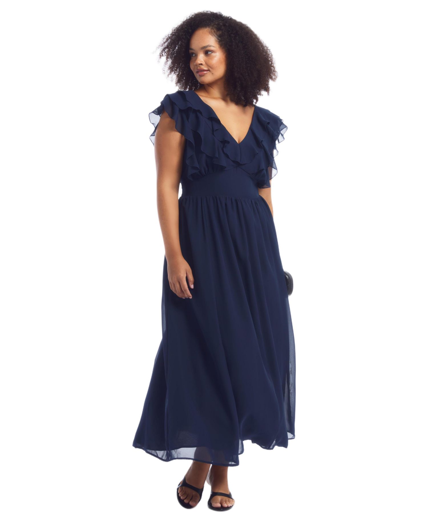 Women's June and Vie Ruffled Chiffon Maxi Dress