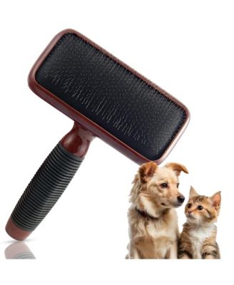 Slicker Brush for Dogs Professional Grooming Undercoat Removal Long Short Hair Stainless Steel Pins Maplewood Handle