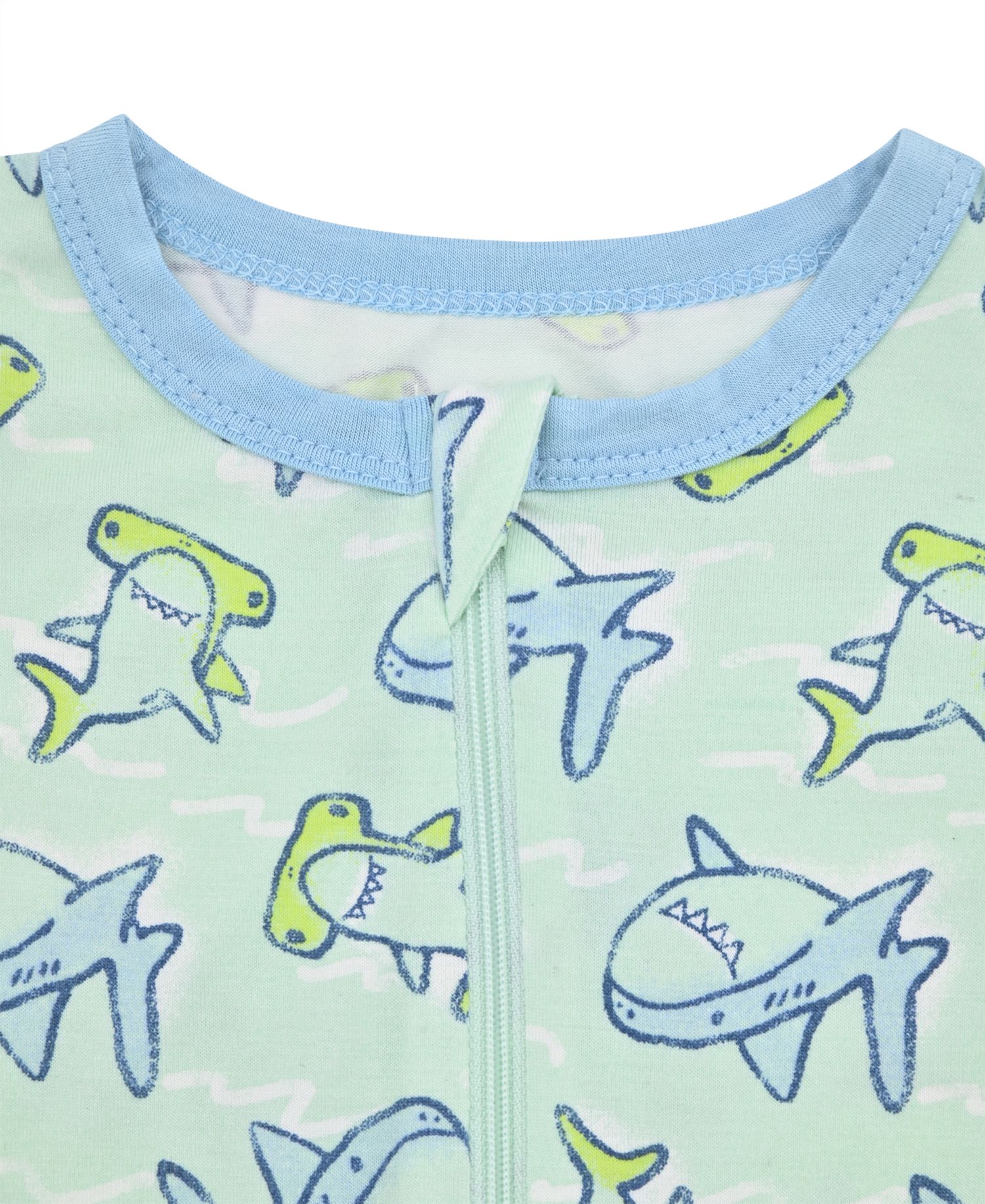 Baby Boys' Shark Print Round Neck Onesie and Socks, 2-Piece Set