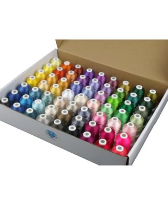 Polyester Embroidery Thread Kit 63 Colors for Brother Babylock Janome Singer Pfaff Husqvarna Bernina Sewing Machines