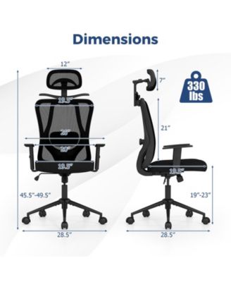 Ergonomic Office Chair 3D Headrest Reclining Backrest