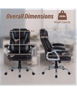 Ergonomic Executive Office Chair Leather Padded Seat Armrests