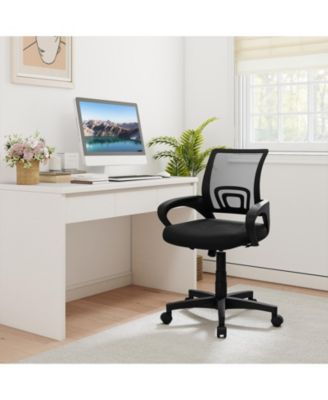 Mid Back Office Chair Mesh Ergonomic Lumbar Support
