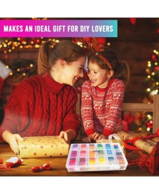 108 colors Embroidery Floss Kit Cotton Metallic Threads DMC Color Coding Cross Stitch Friendship Bracelets Crafts Organizer Box