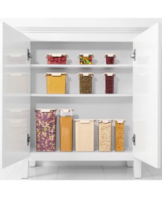 4-Pack Snap Lids Airtight Food Storage Container Set – Clear Stackable Canister for Pantry, Rice, Pasta, Cereal and Snacks