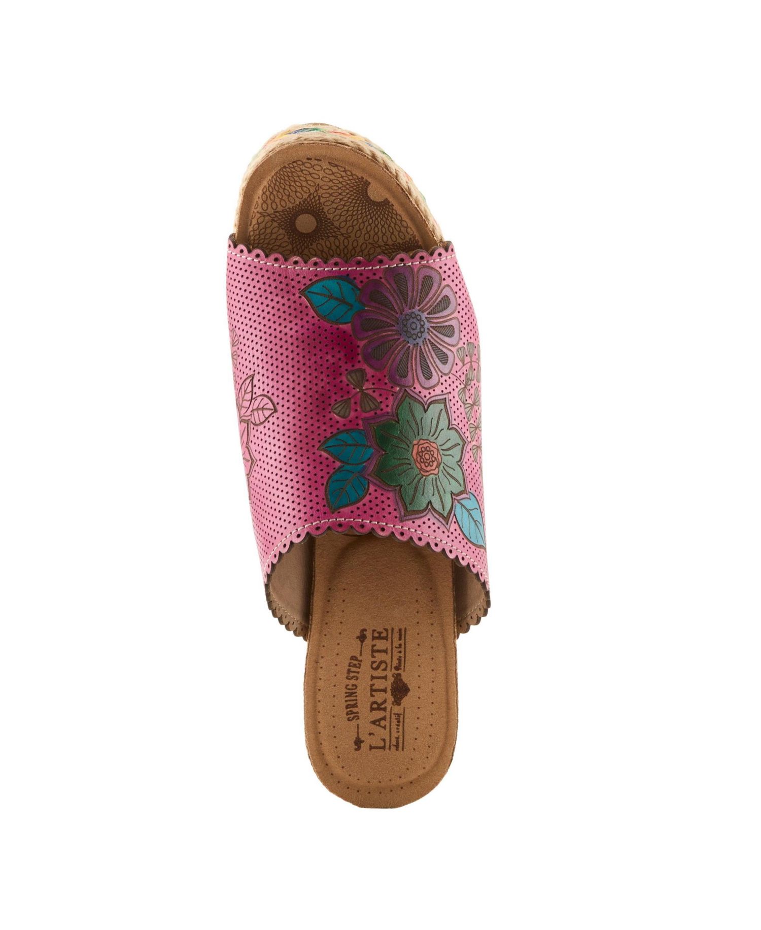 L`Artiste Women’s Delraybeach Wedge Sandal with Hand-painted Comfort Design
