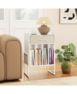 Record Player Stand with Drawer and Vinyl Record Storage