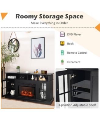 58 in Electric Fireplace TV Stand with Side Cabinets for TVs up to 65