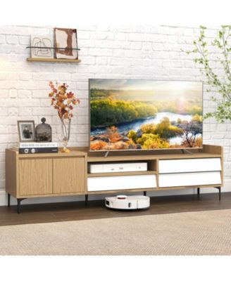 71 in Mid-Century Entertainment Center with Drawers and Storage Cabinet