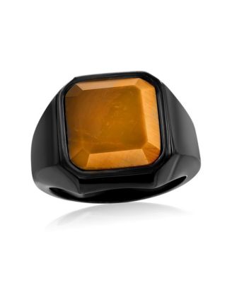 Stainless Steel Square Tiger Eye Ring