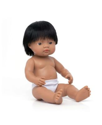 baby Doll 15'' Native American Boy (Polybag) - Made in Spain, Anatomically Correct, Quality, Inclusion, Vanilla scented