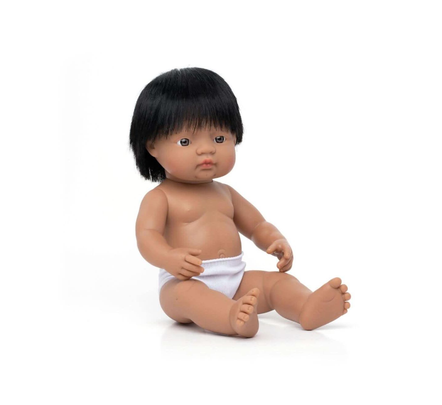 Детская кукла MINILAND Baby Doll 15'' Native American Boy (Polybag) - Made in Spain, Anatomically Correct, Quality, Inclusion, Vanilla scented, цвет: Dark Skin — фото 3