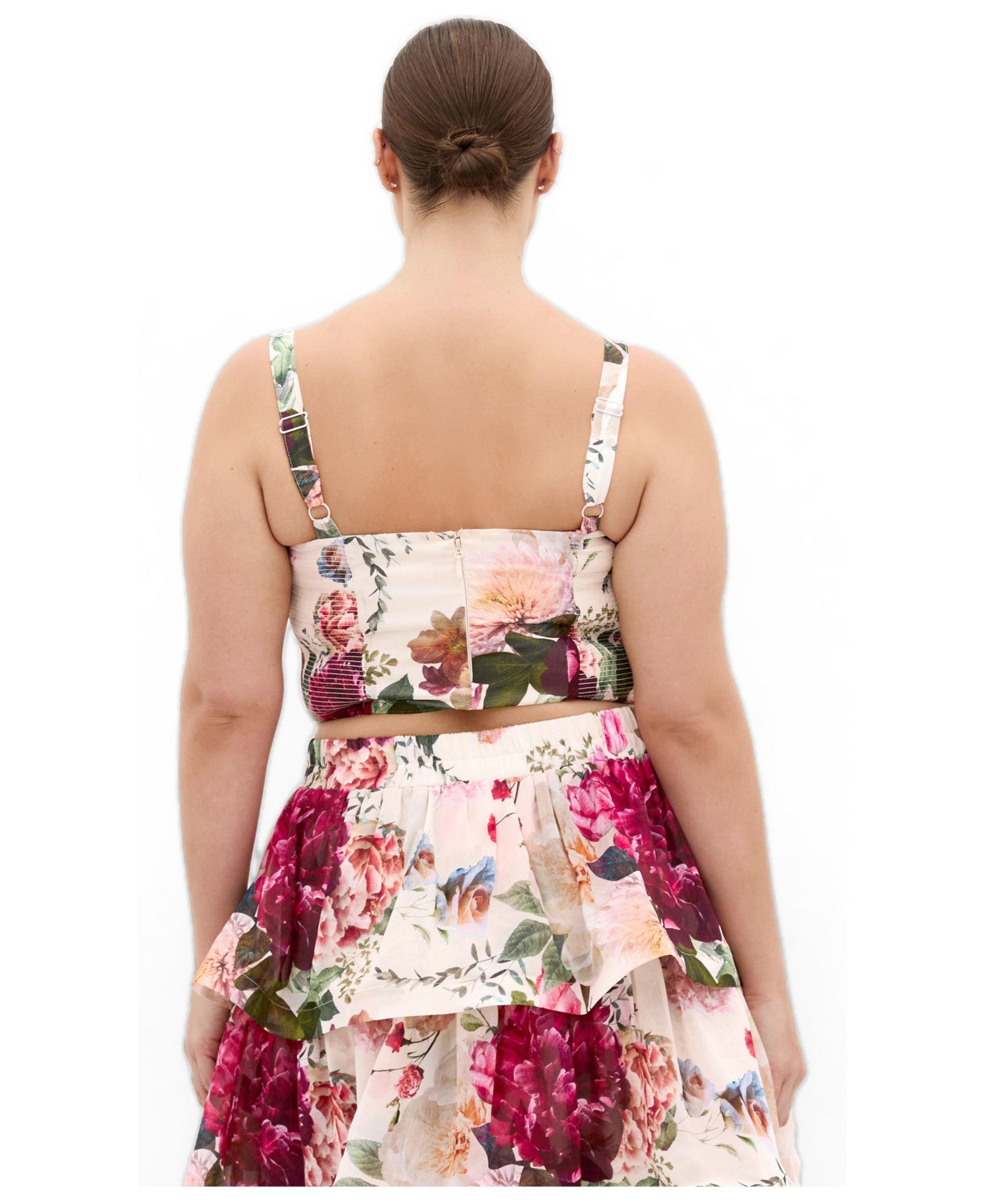 Women's Plus Size Bianka Bloom Print Crop Top
