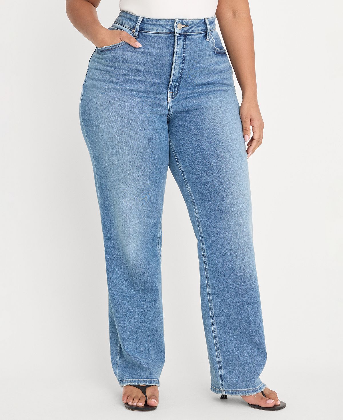 Good American Women's Straight High-Rise-Jeans view 8 — MAYCSS fashion products