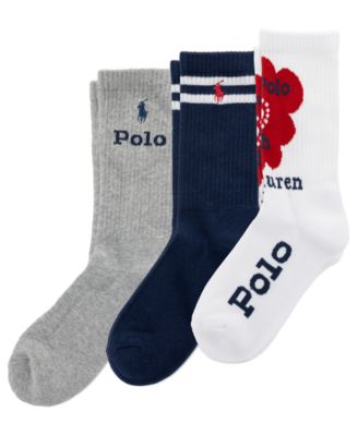 Women's Logo Detail Crew Socks, 3-Pack