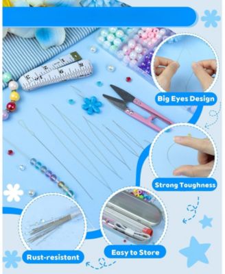 21PCS Beading Set Seed Beads Big Eye Collapsible Needles