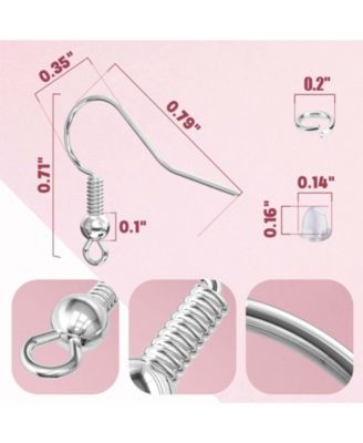 600pcs Earring Hooks Making Supplies Kit Jump Rings Backs