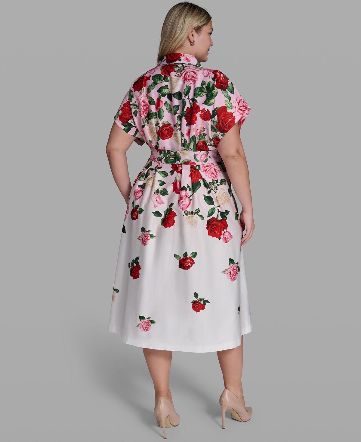 KARL LAGERFELD PARIS Women's Printed Collared Shirt Dress view 4 — MAYCSS fashion products