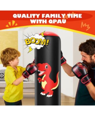 Inflatable Punching Bag, 48 Inch Stable Inflatable Boxing Bag for 3-6 Kids,Dinosaur Toy and Gifts for Boys and Girls, Kids Boxing Set