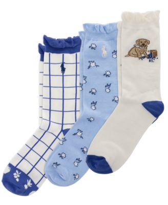 Girls' 4-11 Blueberry Dog Socks, 3-Pack 