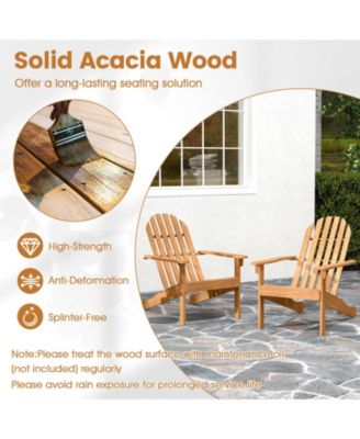 Classic Acacia Wood Adirondack Chair for Outdoor Seating