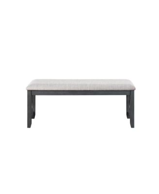 Furniture Gia 46" Solid Wood and Polyester Bench