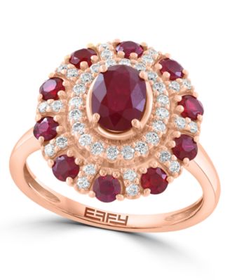 Ruby (1-5/8 ct. t.w.) & Diamond (1/3 ct. t.w.) Ring in 14k Rose Gold