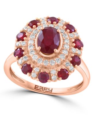EFFY Collection Ruby (1-5/8 ct. t.w.) & Diamond (1/3 ct. t.w.) Ring in ...