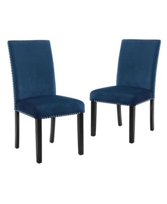 Velvet and Wood Dining Chair (Set of 2)