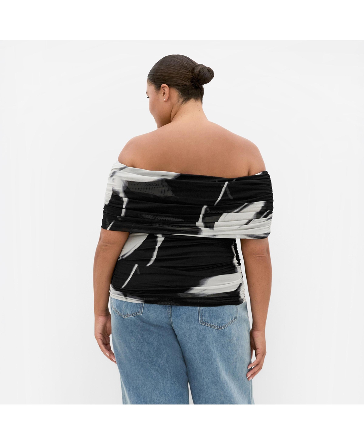 City Chic Women's Dana Blur Print Mesh Top