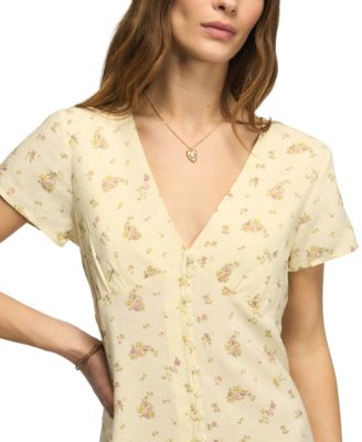 Women's Printed V-Neck Mini Slip Dress