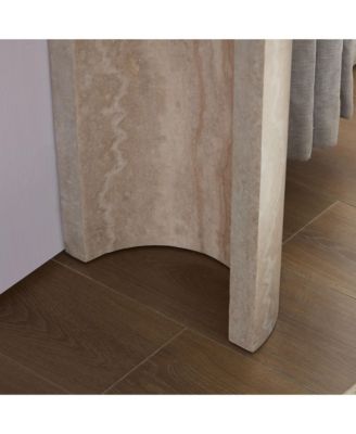 53.15in Faux Mars Marble Narrow Console Table Modern Entryway Sofa Table