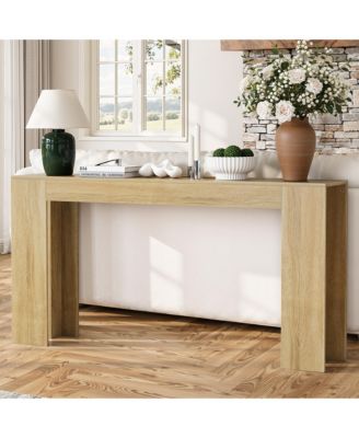 62.99in Extra Long Farmhouse Entryway Table Narrow Sofa Table