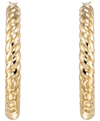Twist Hoop Earrings in 10k Yellow Gold
