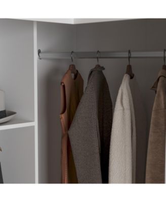 Wood 6-Door Corner Wardrobe Armoires with Storage Shelves