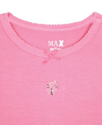 Toddler Girls' 12M-5T Round Neck Top and Pull-On Pants, 3-Piece Pajama Set