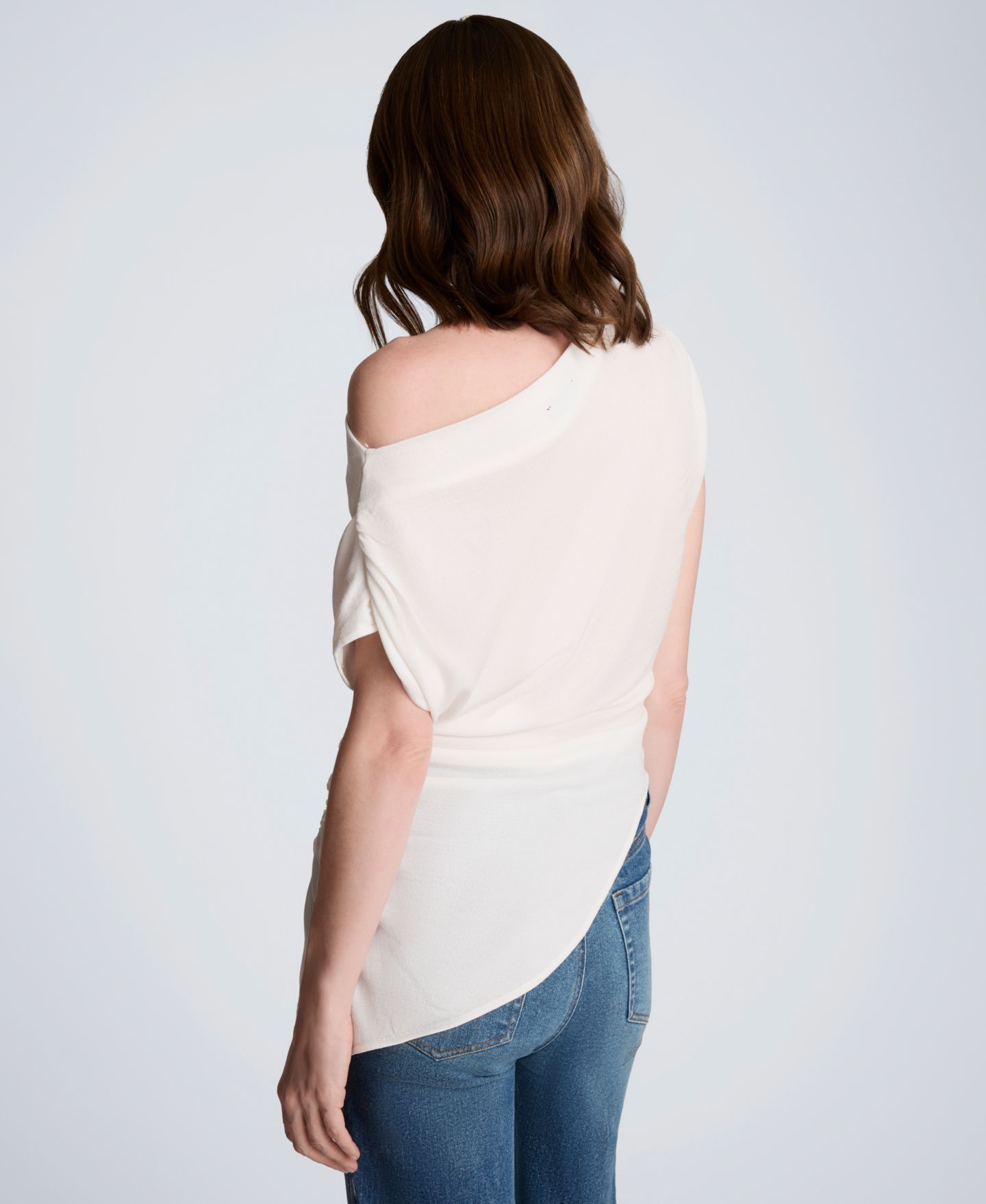 Женский топ Kenneth Cole Asymmetrical Drape Short-Sleeve, цвет: Чёрный — фото 16