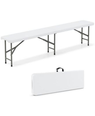 6 Feet Plastic Folding Bench Portable Seat with Handle and Lock