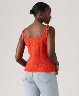 Women's Abbey Tie-Shoulder Crochet Tank Top